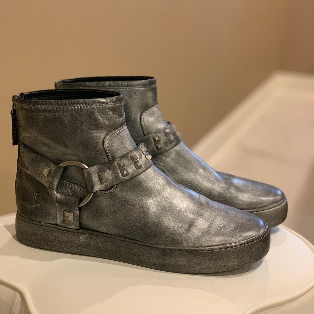 Frye Silver Harness Boots